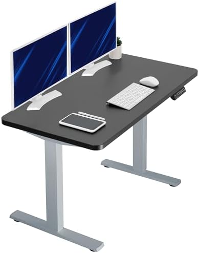  VIVO DESK-KIT-1B7B-36 - Escritorio eléctrico de pie de 71 x 36 pulgadas, ajuste de altura de memoria, serie 1B, marco negro con parte superior negra