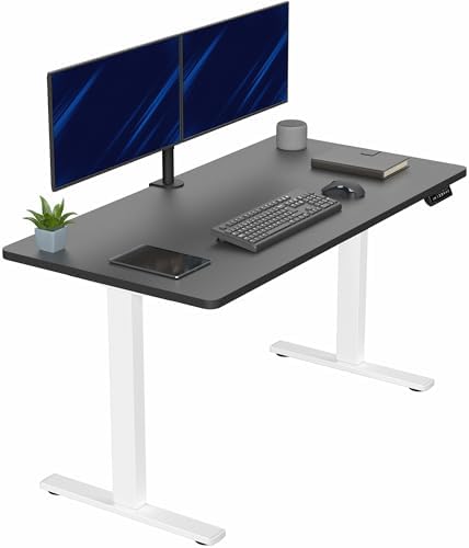  VIVO DESK-KIT-1B7B-36 - Escritorio eléctrico de pie de 71 x 36 pulgadas, ajuste de altura de memoria, serie 1B, marco negro con parte superior negra
