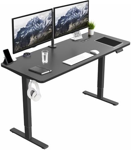  VIVO DESK-KIT-1B7B-36 - Escritorio eléctrico de pie de 71 x 36 pulgadas, ajuste de altura de memoria, serie 1B, marco negro con parte superior negra