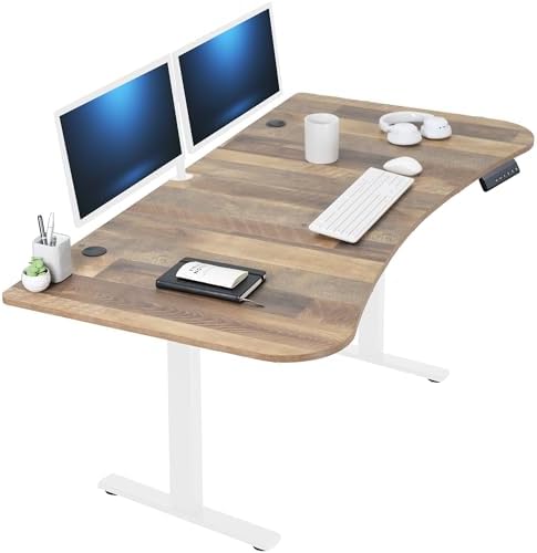  VIVO DESK-KIT-1B7B-36 - Escritorio eléctrico de pie de 71 x 36 pulgadas, ajuste de altura de memoria, serie 1B, marco negro con parte superior negra