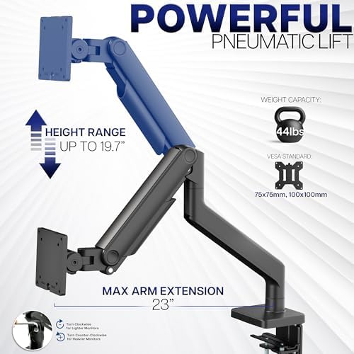 VIVO Heavy Duty Aluminum Ultrawide Monitor Tension Arm for up to 49 inch Screens  Holds 44 lbs  Premium Desk Mount Stand Designed for Samsung Odyssey G9 and More  Black  STAND V101V