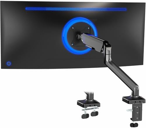 VIVO Heavy Duty Aluminum Ultrawide Monitor Tension Arm for up to 49 inch Screens  Holds 44 lbs  Premium Desk Mount Stand Designed for Samsung Odyssey G9 and More  Black  STAND V101V