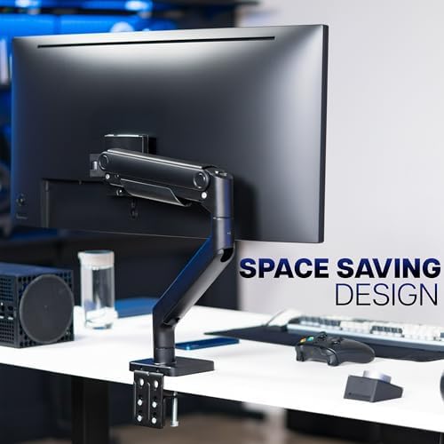 VIVO Heavy Duty Aluminum Ultrawide Monitor Tension Arm for up to 49 inch Screens  Holds 44 lbs  Premium Desk Mount Stand Designed for Samsung Odyssey G9 and More  Black  STAND V101V