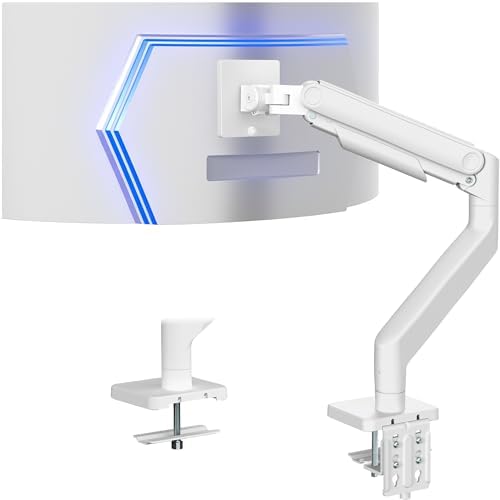 VIVO - Brazo de resorte neumático articulado negro, con abrazadera para soporte de escritorio | Se adapta a pantallas de monitor de 17 a 27" con Max VESA 100x100