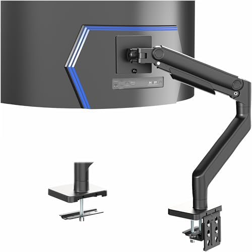 VIVO - Brazo de resorte neumático articulado negro, con abrazadera para soporte de escritorio | Se adapta a pantallas de monitor de 17 a 27" con Max VESA 100x100