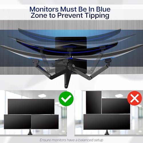 VIVO Pneumatic Arm Dual Ultrawide Monitor Wall Mount for Up to 49 inch Screens  Holds 2 Ultra Wides Up to 33 5 lbs Each  Black  MOUNT V120K
