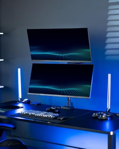 VIVO Pneumatic Arm Dual Ultrawide Monitor Wall Mount for Up to 49 inch Screens  Holds 2 Ultra Wides Up to 33 5 lbs Each  Black  MOUNT V120K