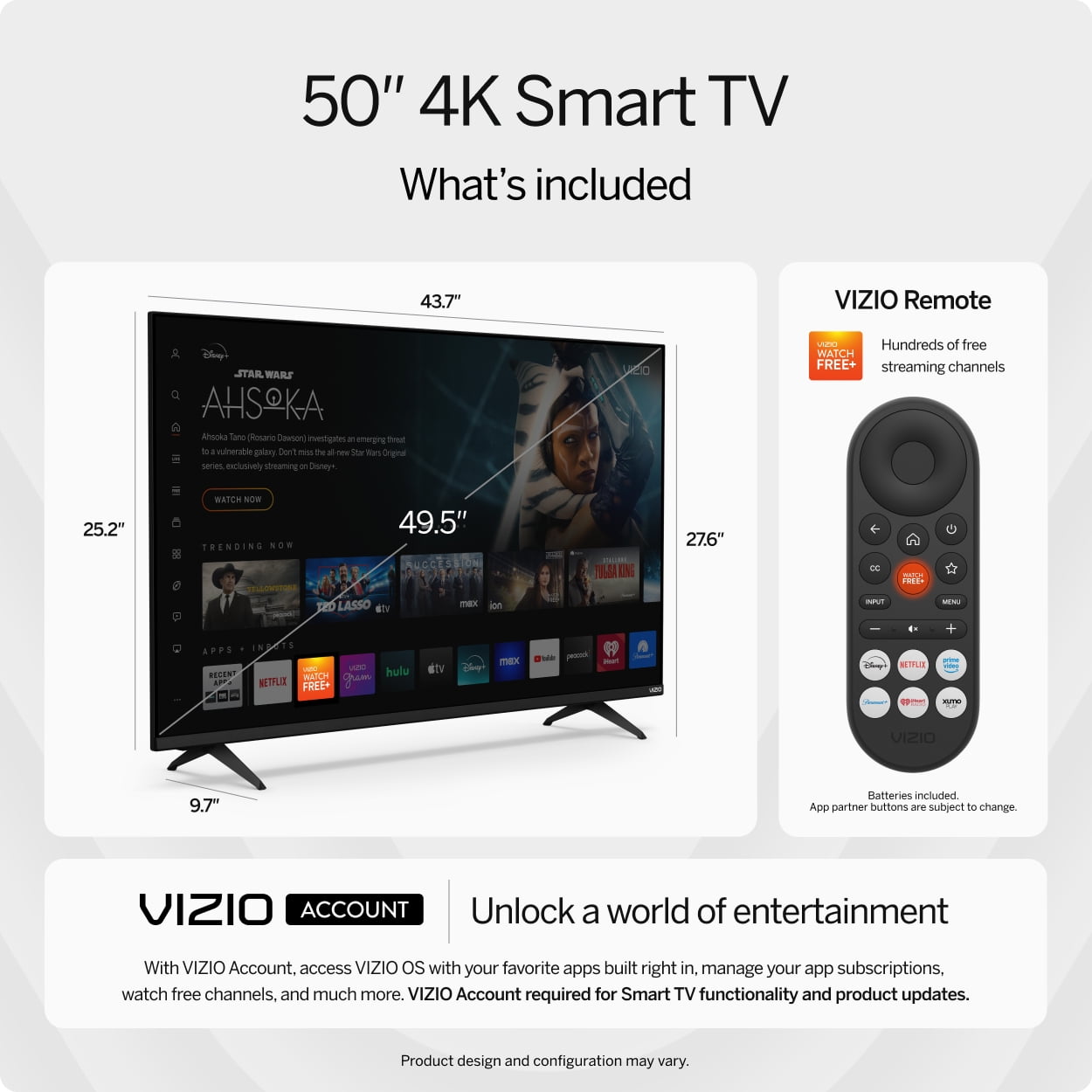 VIZIO 50" Clase 4K LED HDR Edición Limitada Smart TV (Nuevo) V4K50S-08