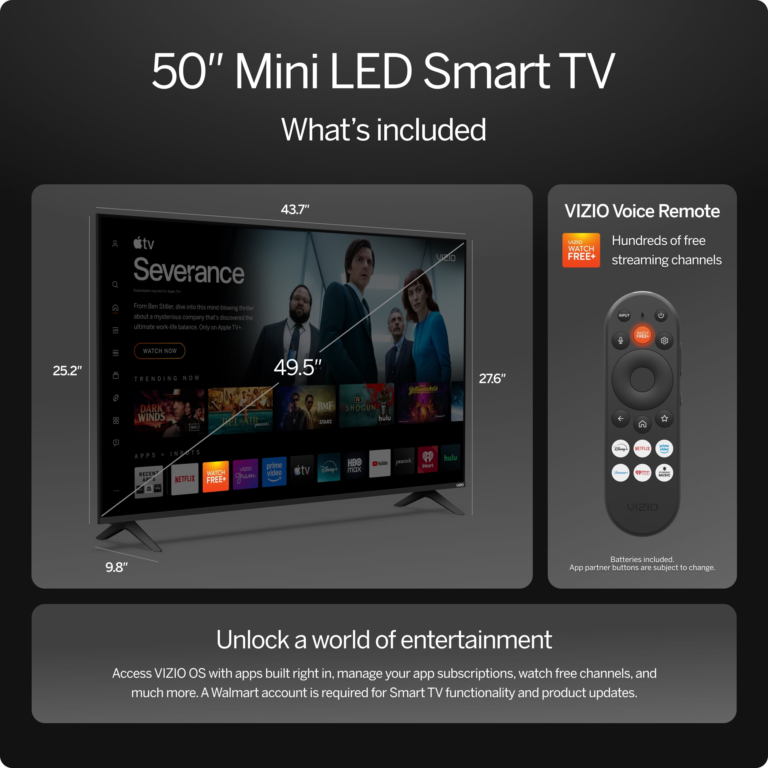 VIZIO 50  Mini LED Quantum 4K QLED HDR Smart TV  NEW  VQM50C 10