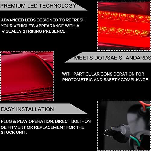VLAND Tail lights Assembly Fit for 2008 2013 Honda Accord  Taill Lamp assembly with Turn Signal  Reverse Lights  LED DRL light  Plug and play Red & Smoked