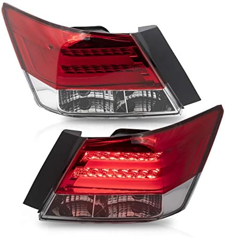 VLAND Tail lights Assembly Fit for 2008 2013 Honda Accord  Taill Lamp assembly with Turn Signal  Reverse Lights  LED DRL light  Plug and play Red & Smoked