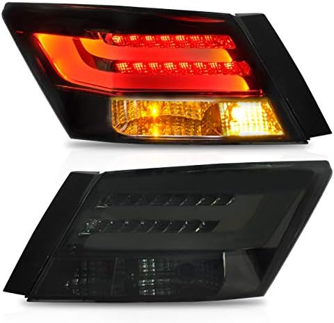 VLAND Tail lights Assembly Fit for 2008 2013 Honda Accord  Taill Lamp assembly with Turn Signal  Reverse Lights  LED DRL light  Plug and play Red & Smoked