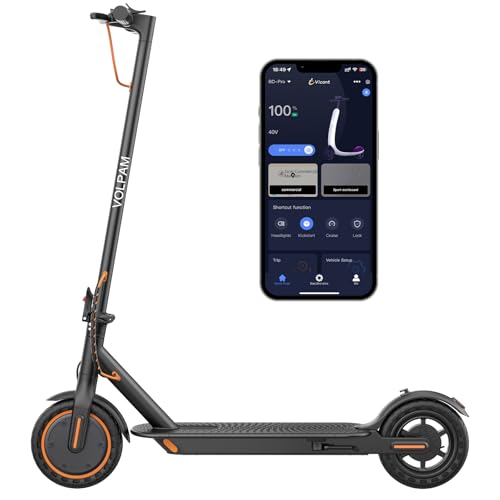 VOLPAM Electric Scooter  350W/500W Powerful Motor  8 5/10 Solid Tires  19/22Mph  28/21/12 Miles Range Dual Braking