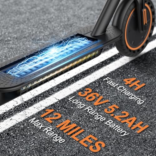 VOLPAM Electric Scooter 350W/500W Powerful Motor 8 5/10 Solid Tires 19/22Mph 28/21/12 Miles Range Dual Braking