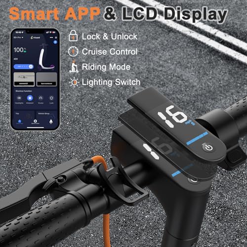 VOLPAM Electric Scooter 350W/500W Powerful Motor 8 5/10 Solid Tires 19/22Mph 28/21/12 Miles Range Dual Braking