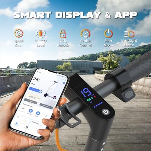 VOLPAM Electric Scooter  350W/500W Powerful Motor  8 5/10 Solid Tires  19/22Mph  28/23/21/16 Miles Max Range  Dual Braking