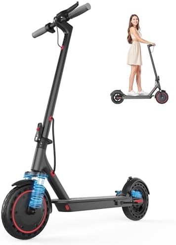 VOLPAM Electric Scooter  350W/500W Powerful Motor  8 5/10 Solid Tires  19/22Mph  28/23/21/16 Miles Max Range  Dual Braking