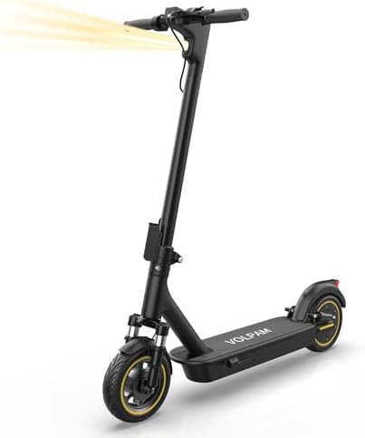VOLPAM Electric Scooter  350W/500W Powerful Motor  8 5/10 Solid Tires  19/22Mph  28/23/21/16 Miles Max Range  Dual Braking