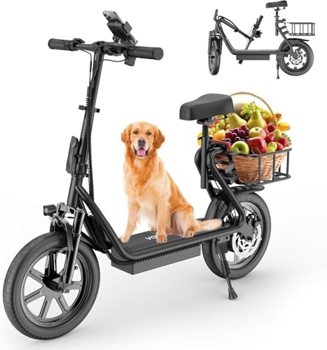 VOLPAM Electric Scooter  350W/500W Powerful Motor  8 5/10 Solid Tires  19/22Mph  28/23/21/16 Miles Max Range  Dual Braking