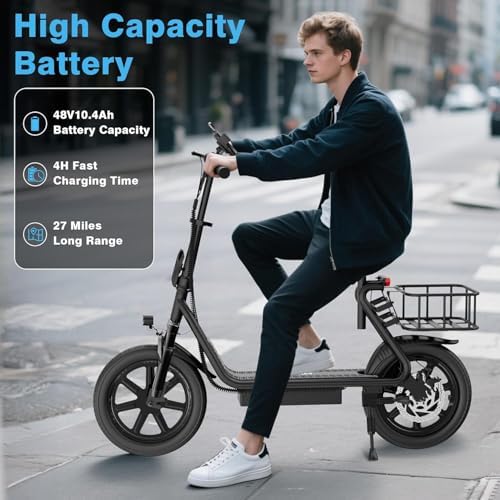 VOLPAM Electric Scooter  350W/500W Powerful Motor  8 5/10 Solid Tires  19/22Mph  28/23/21/16 Miles Max Range  Dual Braking