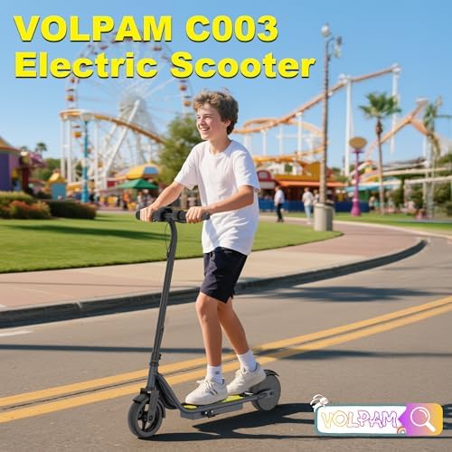 VOLPAM Electric Scooter  350W/500W Powerful Motor  8 5/10 Solid Tires  19/22Mph  28/23/21/16 Miles Max Range  Dual Braking