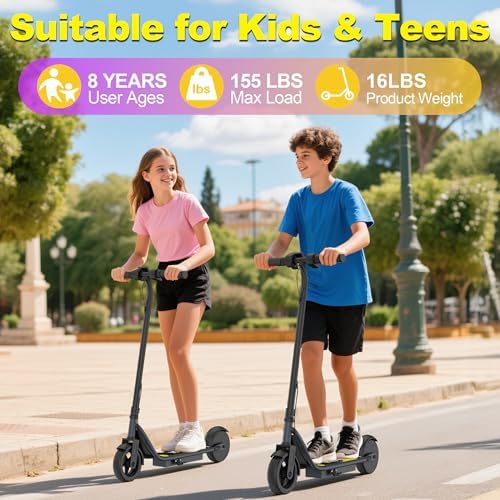 VOLPAM Electric Scooter  350W/500W Powerful Motor  8 5/10 Solid Tires  19/22Mph  28/23/21/16 Miles Max Range  Dual Braking