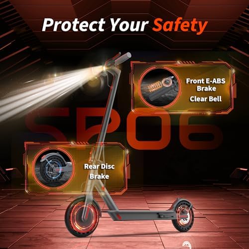 VOLPAM Electric Scooter  350W/500W Powerful Motor  8 5/10 Solid Tires  19/22Mph  28/23/21/16 Miles Max Range  Dual Braking