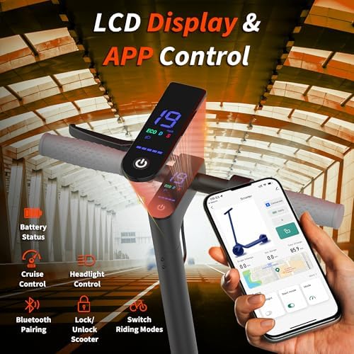 VOLPAM Electric Scooter  350W/500W Powerful Motor  8 5/10 Solid Tires  19/22Mph  28/23/21/16 Miles Max Range  Dual Braking