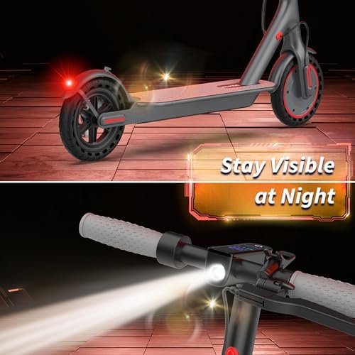 VOLPAM Electric Scooter  350W/500W Powerful Motor  8 5/10 Solid Tires  19/22Mph  28/23/21/16 Miles Max Range  Dual Braking