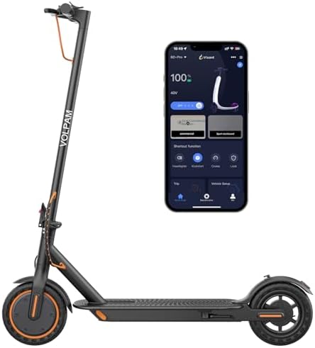 VOLPAM Electric Scooter  350W/500W Powerful Motor  8 5/10 Solid Tires  19/22Mph  28/23/21/16 Miles Max Range  Dual Braking