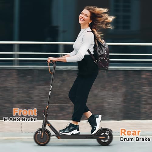 VOLPAM Electric Scooter  350W/500W Powerful Motor  8 5/10 Solid Tires  19/22Mph  28/23/21/16 Miles Max Range  Dual Braking
