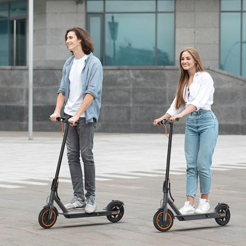 VOLPAM Electric Scooter  350W/500W Powerful Motor  8 5/10 Solid Tires  19/22Mph  28/23/21/16 Miles Max Range  Dual Braking