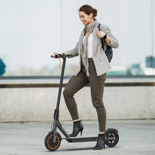 VOLPAM Electric Scooter  350W/500W Powerful Motor  8 5/10 Solid Tires  19/22Mph  28/23/21/16 Miles Max Range  Dual Braking