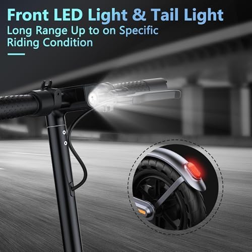 VOLPAM Electric Scooter  350W/500W Powerful Motor  8 5/10 Solid Tires  19/22Mph  28/23/21/16 Miles Max Range  Dual Braking