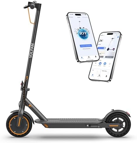 VOLPAM Electric Scooter  350W/500W Powerful Motor  8 5/10 Solid Tires  19/22Mph  28/23/21/16 Miles Max Range  Dual Braking