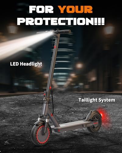 VOLPAM Electric Scooter  350W/500W Powerful Motor  8 5/10 Solid Tires  19/22Mph  28/23/21/16 Miles Max Range  Dual Braking
