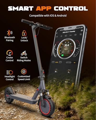 VOLPAM Electric Scooter  350W/500W Powerful Motor  8 5/10 Solid Tires  19/22Mph  28/23/21/16 Miles Max Range  Dual Braking