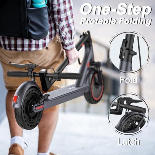 VOLPAM Electric Scooter  350W/500W Powerful Motor  8 5/10 Solid Tires  19/22Mph  28/23/21/16 Miles Max Range  Dual Braking