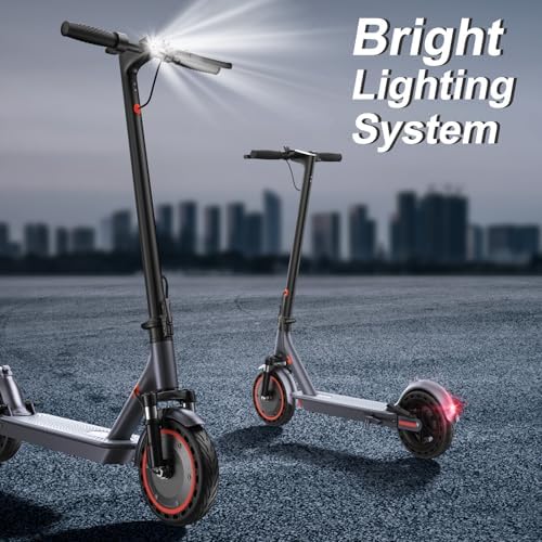 VOLPAM Electric Scooter  350W/500W Powerful Motor  8 5/10 Solid Tires  19/22Mph  28/23/21/16 Miles Max Range  Dual Braking