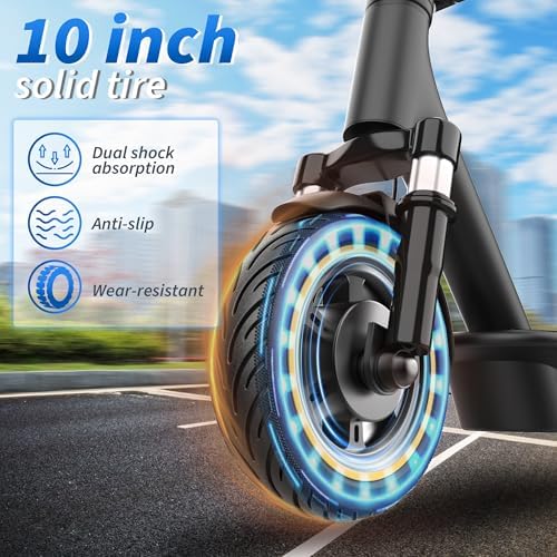 VOLPAM Electric Scooter  350W/500W Powerful Motor  8 5/10 Solid Tires  19/22Mph  28/23/21/16 Miles Max Range  Dual Braking