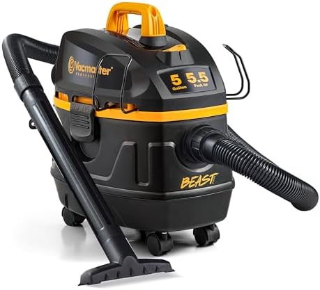 Vacmaster Professional Beast Series VFB511H 0201 5 Gallon 5 5 Peak HP Wet/Dry Vac  Black