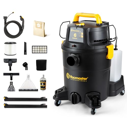 Vacmaster VK609PFR 0201 6 Gallon 5 5 Peak HP 3 in 1 Wet/Dry/Upholstery Shampoo Vacuum Cleaner