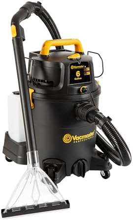 Vacmaster VK609PFR 0201 6 Gallon 5 5 Peak HP 3 in 1 Wet/Dry/Upholstery Shampoo Vacuum Cleaner