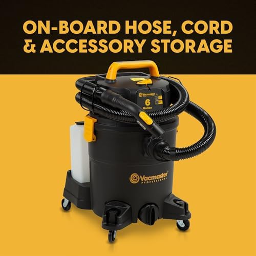 Vacmaster VK609PFR 0201 6 Gallon 5 5 Peak HP 3 in 1 Wet/Dry/Upholstery Shampoo Vacuum Cleaner