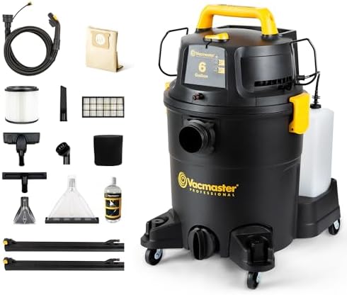 Vacmaster VK609PFR 0201 6 Gallon 5 5 Peak HP 3 in 1 Wet/Dry/Upholstery Shampoo Vacuum Cleaner