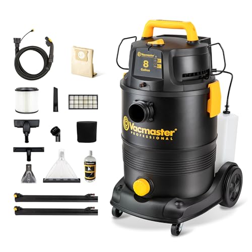 Vacmaster VK809PWR 0201 8 Gallon 5 5 Peak HP Wet/Dry/Upholstery Shampoo Vacuum Cleaner