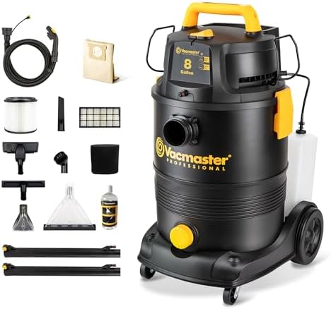 Vacmaster VK809PWR 0201 8 Gallon 5 5 Peak HP Wet/Dry/Upholstery Shampoo Vacuum Cleaner