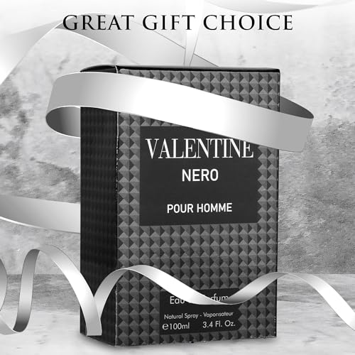 Valentine Nero for Men   Woody Aromatic Fragrance with Floral and Mineral Notes   Masculine Scent   100ml