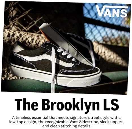Vans Brooklyn Ls Shoe para hombre | Tenis bajos para uso diario, caminar, trabajo y moda
