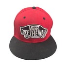 Vans Red Off The Wall Flat Bill Cap Hat SnapBack Skate Wear